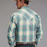 Stetson 1927 Smoke Plaid (Turquoise) - Men's Western Shirt