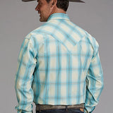 Stetson 1929 Aqua Ombre (Blue) - Men's Western Shirt