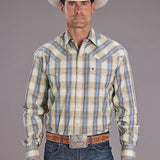 Stetson 2514 Cinnabar Plaid (Blue) - Men's Western Shirt