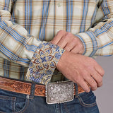 Stetson 2514 Cinnabar Plaid (Blue) - Men's Western Shirt