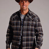 Stetson 1808 Plaid Flannel (Brown) - Men's Western Shirt