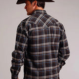 Stetson 1808 Plaid Flannel (Brown) - Men's Western Shirt