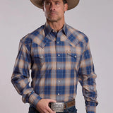 Stetson 3061 Sundown Dobby (Blue) - Men's Western Shirt