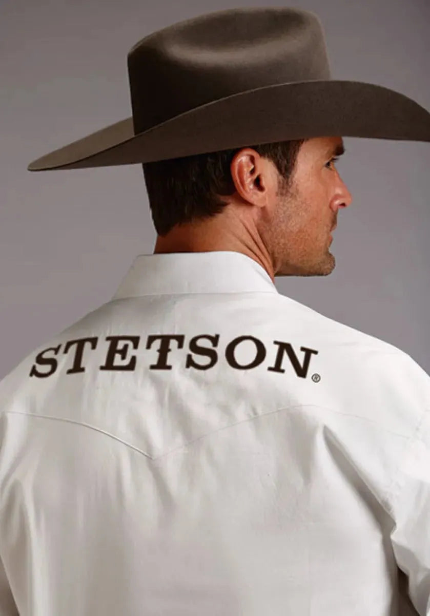 Stetson Logo Wear (White) - Men's Western Shirt - Hatcountry