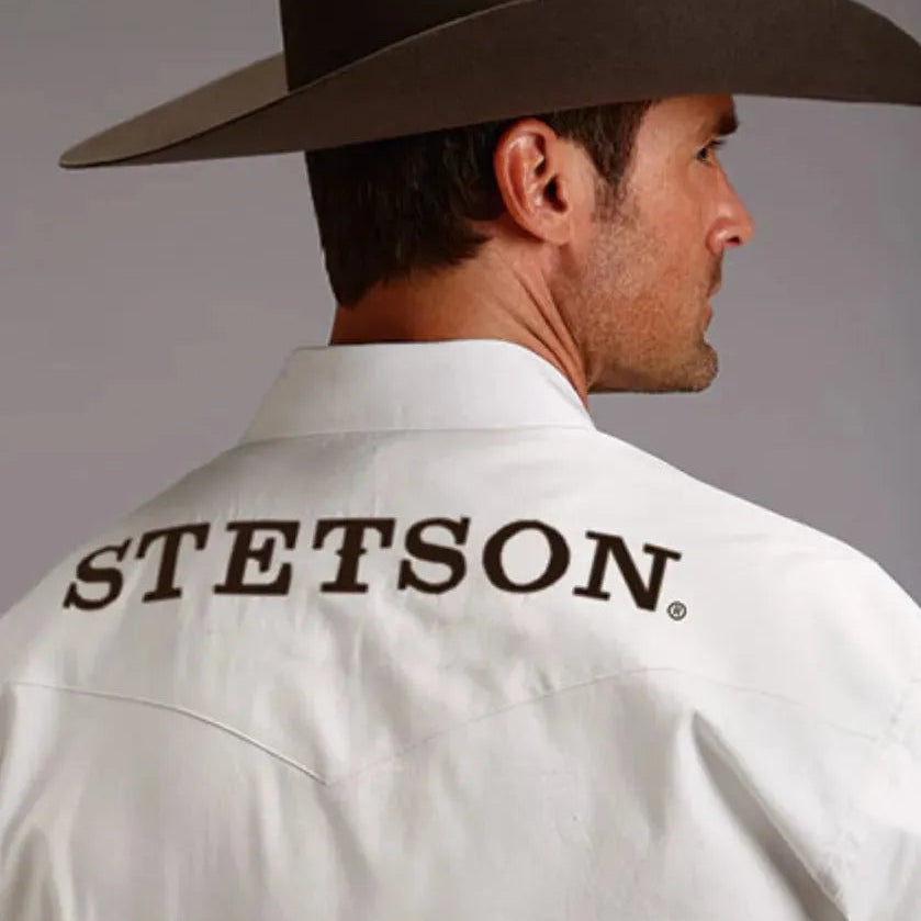 Stetson Logo Wear (White) - Men's Western Shirt - Hatcountry