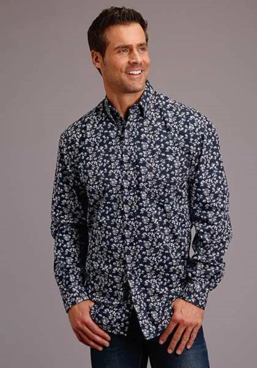 Stetson Frontier Floral (Blue) - Men's Western Shirt - Hatcountry