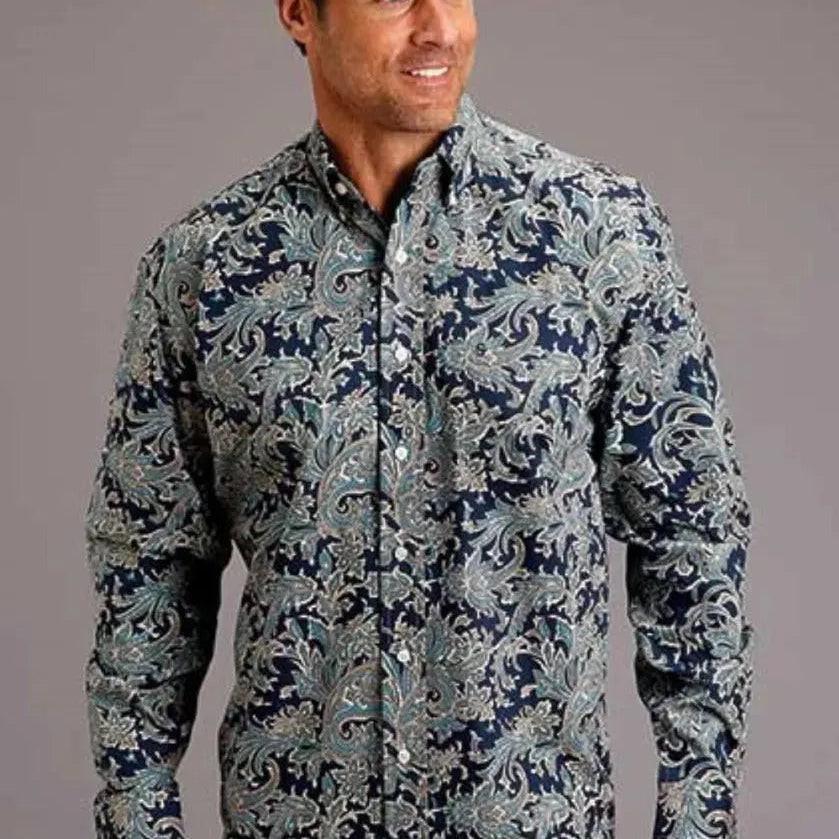 Stetson Deep Marine (Blue) - Men's Western Shirt - Hatcountry