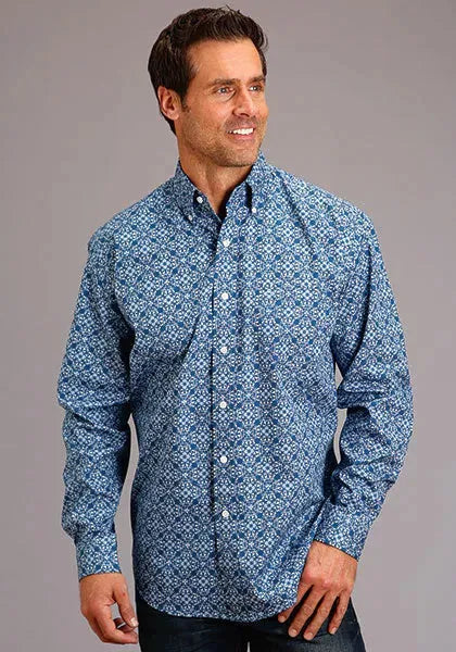 Stetson Royal Baroque (Blue) - Men's Western Shirt - Hatcountry