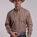 Stetson 3071 Highland Paisley (Brown) - Men's Button Up Shirt