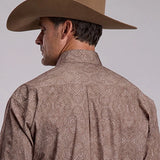 Stetson 3071 Highland Paisley (Brown) - Men's Button Up Shirt