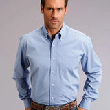 Stetson 5661 End On End (Blue) - Men's Western Shirt
