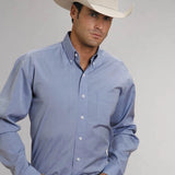 Stetson 5661 End On End (Blue) - Men's Western Shirt