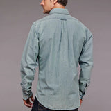 Stetson Chambray Button Front (Blue) - Men's Western Shirt