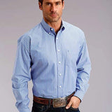 Stetson 0898 Candy Stripe Straight (Blue) - Men's Western Shirt