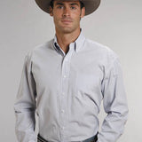 Stetson 5663 Two Stripe Straight (Blue) - Men's Western Shirt