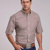 Stetson 2872 Diamond Geo (Red) - Men's Short Sleeve Shirt