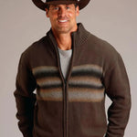 Stetson Ombre Boarder (Brown) - Men's Wool Blended Sweater - Hatcountry