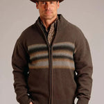 Stetson Ombre Boarder (Brown) - Men's Wool Blended Sweater - Hatcountry