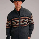 Stetson Arrow Boarder (Grey) - Men's Wool Blended Sweater - Hatcountry