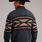 Stetson Arrow Boarder (Grey) - Men's Wool Blended Sweater - Hatcountry