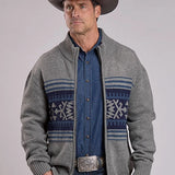 Stetson 2776 Aztec Border (Grey) - Men's Wool Sweater
