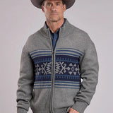Stetson 2776 Aztec Border (Grey) - Men's Wool Sweater