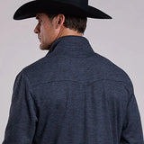 Stetson 2799 Button Front Honeycomb (Grey) - Men's Sweater