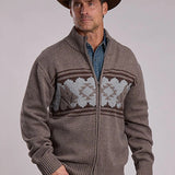 Stetson 3181 Serape Horse (Brown) - Men's Cardigan Sweater
