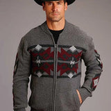 Stetson 00907 Heathered Aztec (Grey) - Men's Sweater