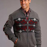 Stetson 00907 Heathered Aztec (Grey) - Men's Sweater