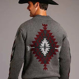 Stetson 00907 Heathered Aztec (Grey) - Men's Sweater