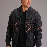 Stetson 1343 Horizontal Aztec (Grey) - Men's Sweater