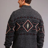Stetson 1343 Horizontal Aztec (Grey) - Men's Sweater