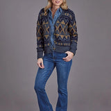 Stetson 2268 Cropped Cardigan (Blue) - Women's Sweater