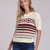 Stetson 2950 Wine Crochet (Cream) - Women's Sweater