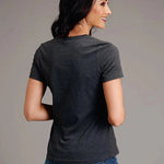 Stetson Sunset and Mountain (Grey) - Women's Short Sleeve T-Shirt - Hatcountry