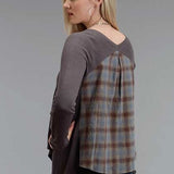 Stetson 0758 Twill Plaid (Grey) - Women's Knit Shirt