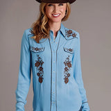 Stetson 1912 Crepe (Blue) - Women's Blouse