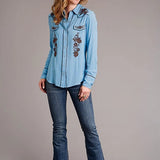 Stetson 1912 Crepe (Blue) - Women's Blouse