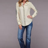 Stetson 2098 Twill Western (Cream) - Women's Blouse