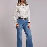 Stetson 3265 Flower Collar (White) - Women's Western Shirt