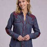 Stetson Cactus Wine (Blue) - Women's Western Shirt