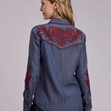 Stetson Cactus Wine (Blue) - Women's Western Shirt