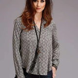 Stetson 2101 Aztec Geo (Black) - Women's Blouse