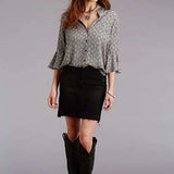 Stetson 2101 Aztec Geo Rounded (Black) - Women's Blouse