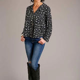 Stetson 1417 Southwestern Ditzy (Black) - Women's Blouse