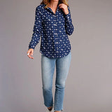 Stetson 01120 Vintage Ditzy (Blue) - Women's Blouse