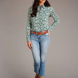 Stetson 1609 Floral Print (Green) - Women's Blouse