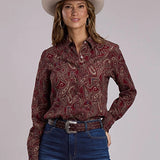 Stetson 3294 Rodeo Paisley (Wine) - Women's Western Shirt