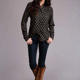 Stetson 00442 Horse Polkadot (Black) - Women's Blouse